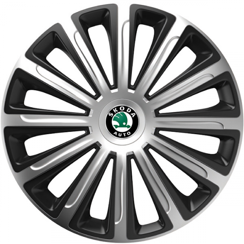 KRYTY KOLIES PRE ŠKODA 15" TRENDZ silver/black 4ks